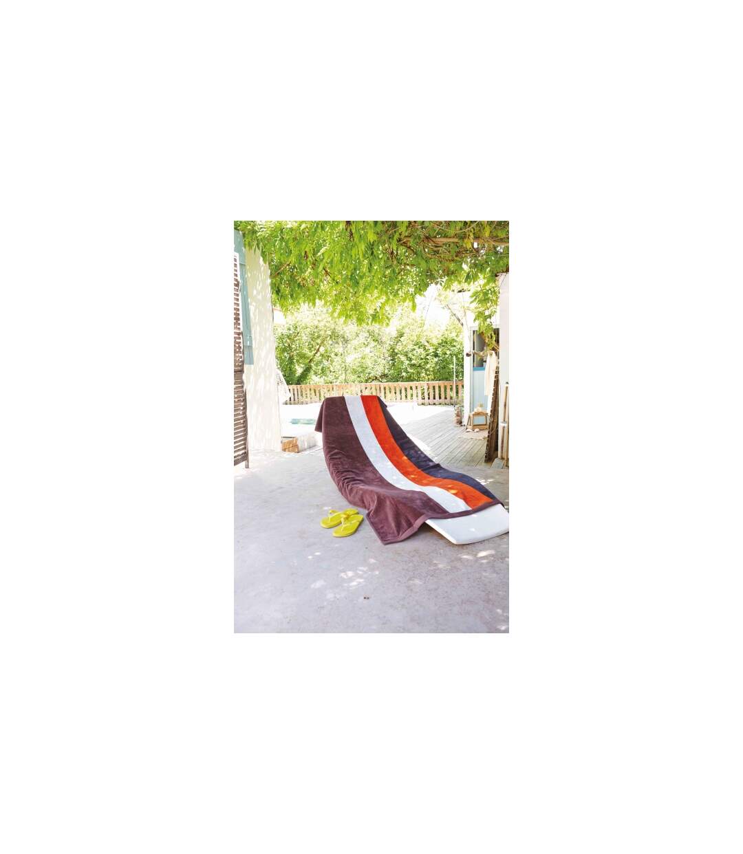 Drap de plage coton - K121 - marron chocolat rayé rayé