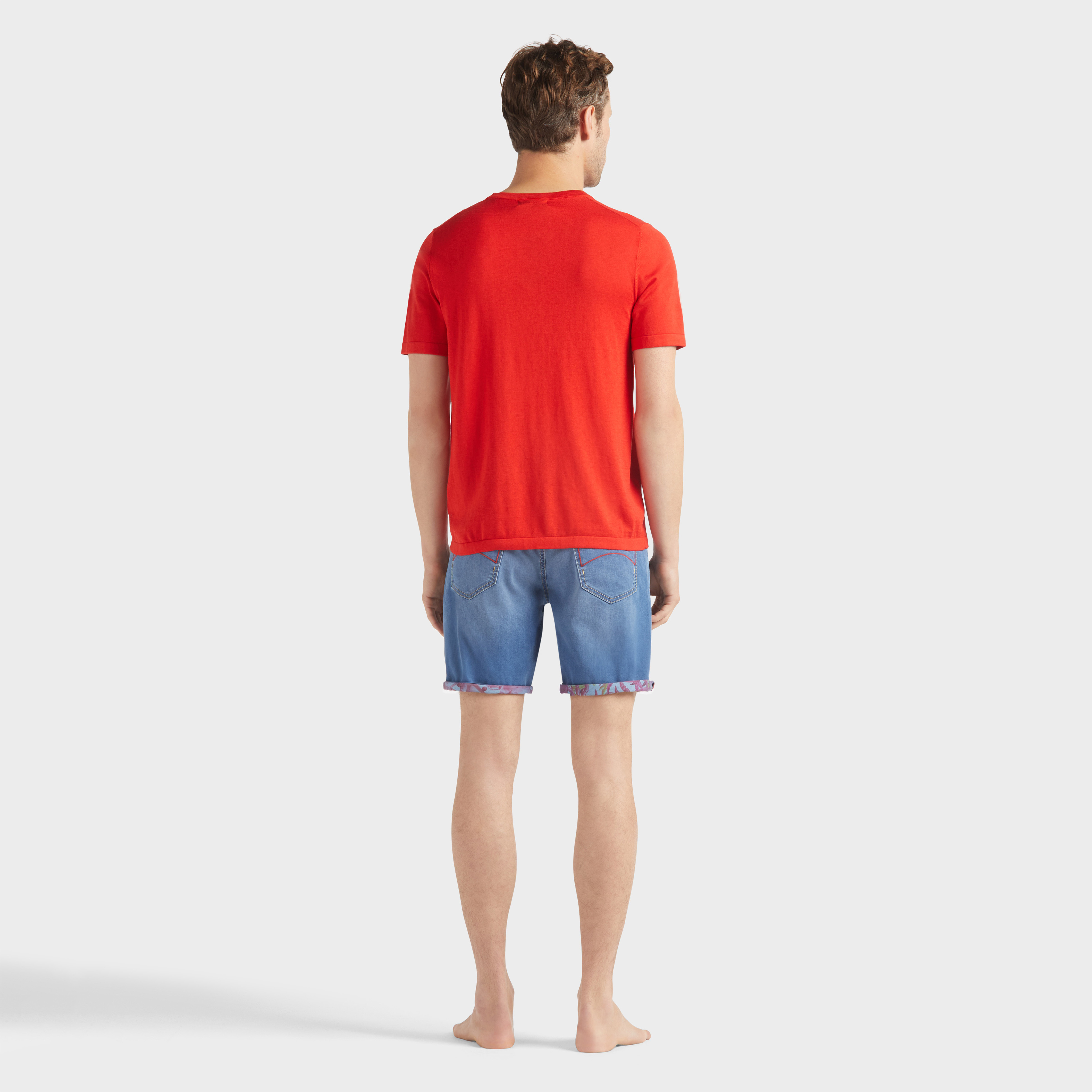 T-shirt en coton homme Tortue jacquard