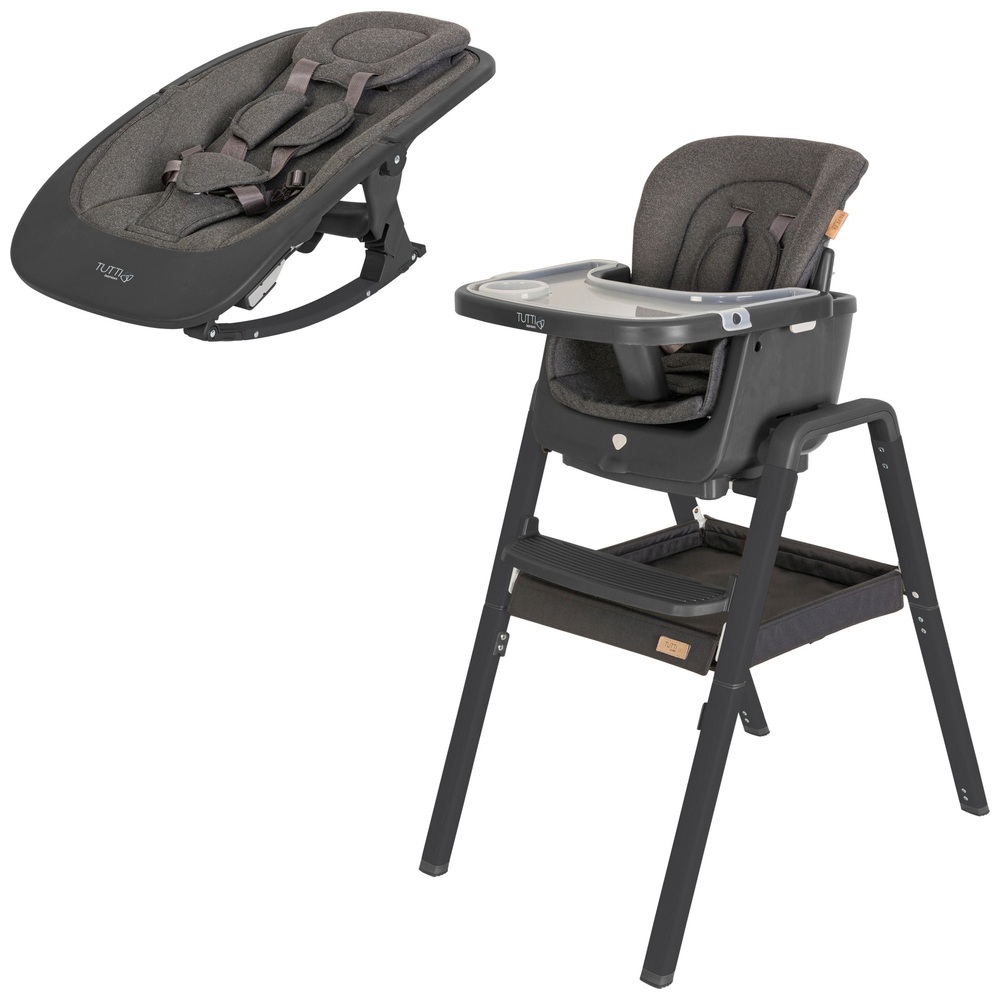 Tutti Bambini Nova Lite 2-in-1 Hochstuhl & Schaukelstuhl von Geburt bis 12 Jahre, Grau