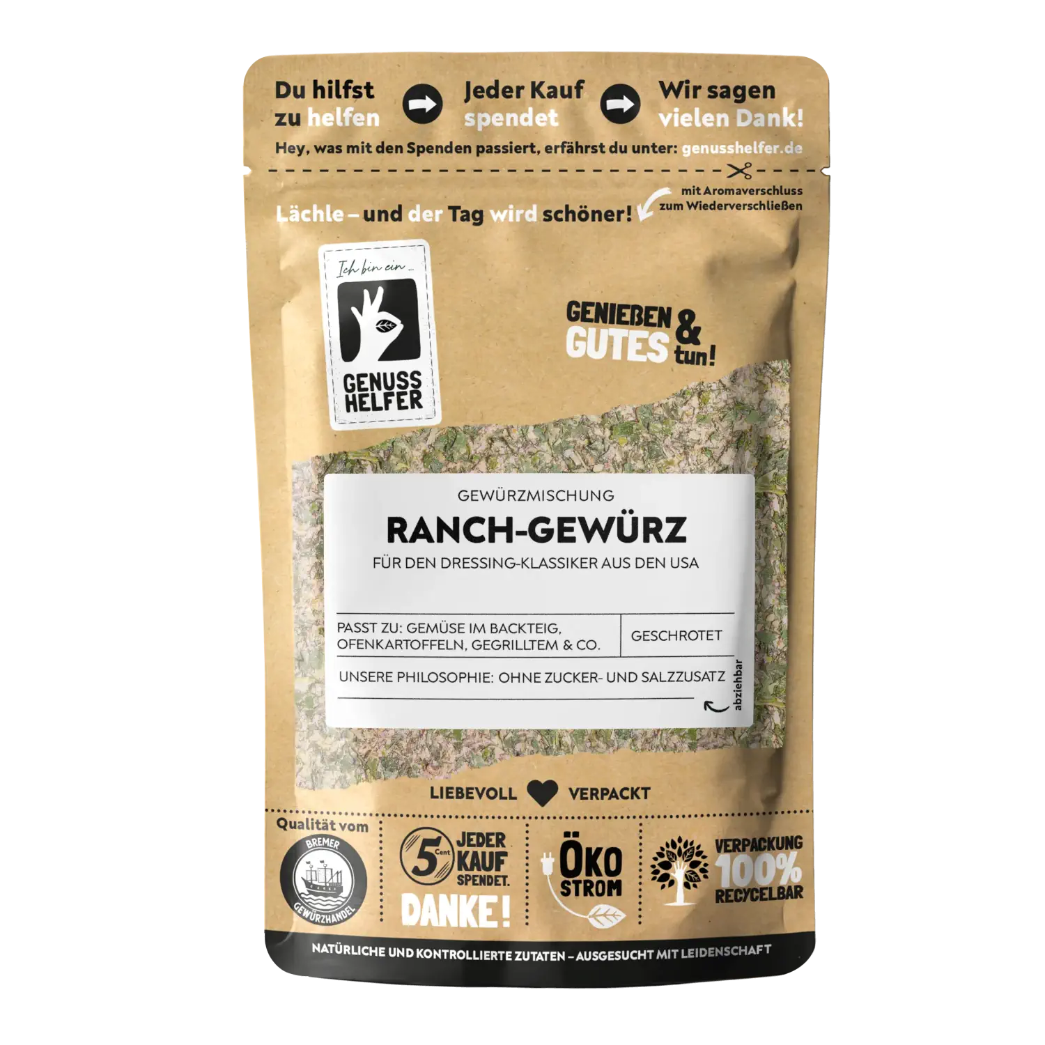 Ranch Gewürz, amerikanische Gewürzmischung, geschrotet