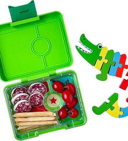 Yumbox Brotdose m. 3 Fächer - Bento Snack - Jurassic Green/Dinos