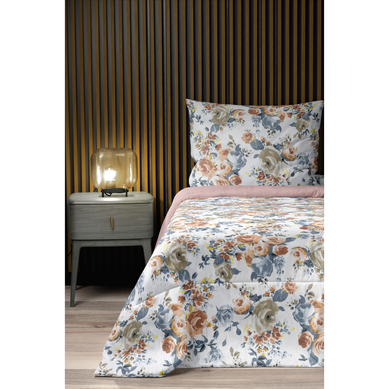 Bettwäsche Satin Rosen weiss rosa