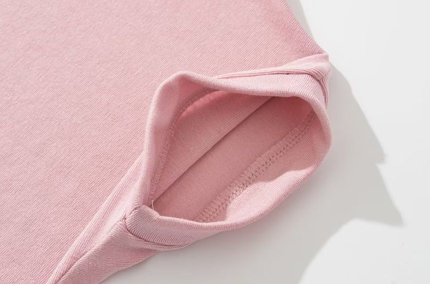 Morhan - T-shirt met capuchon en mockneck, effen