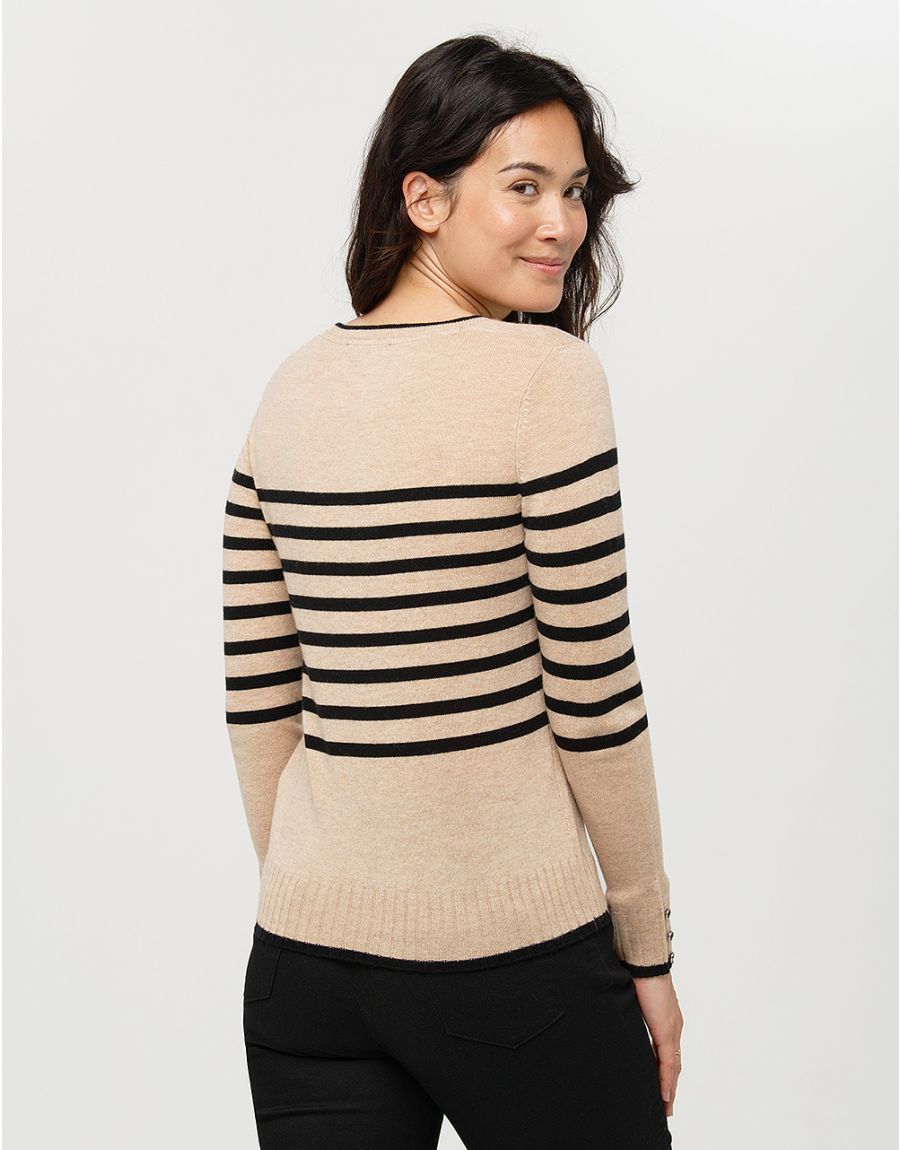Pull rayé laine cachemire