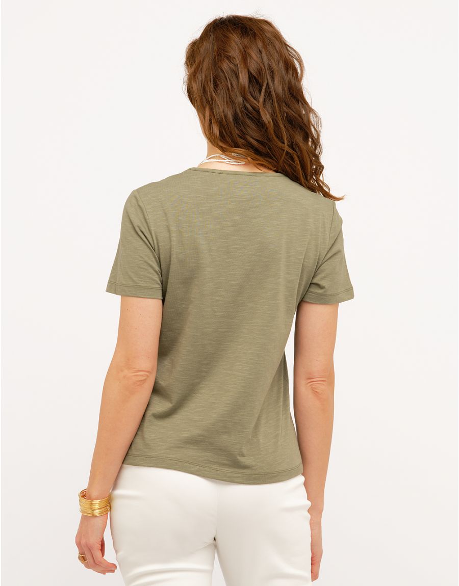 T-shirt kaki coton modal