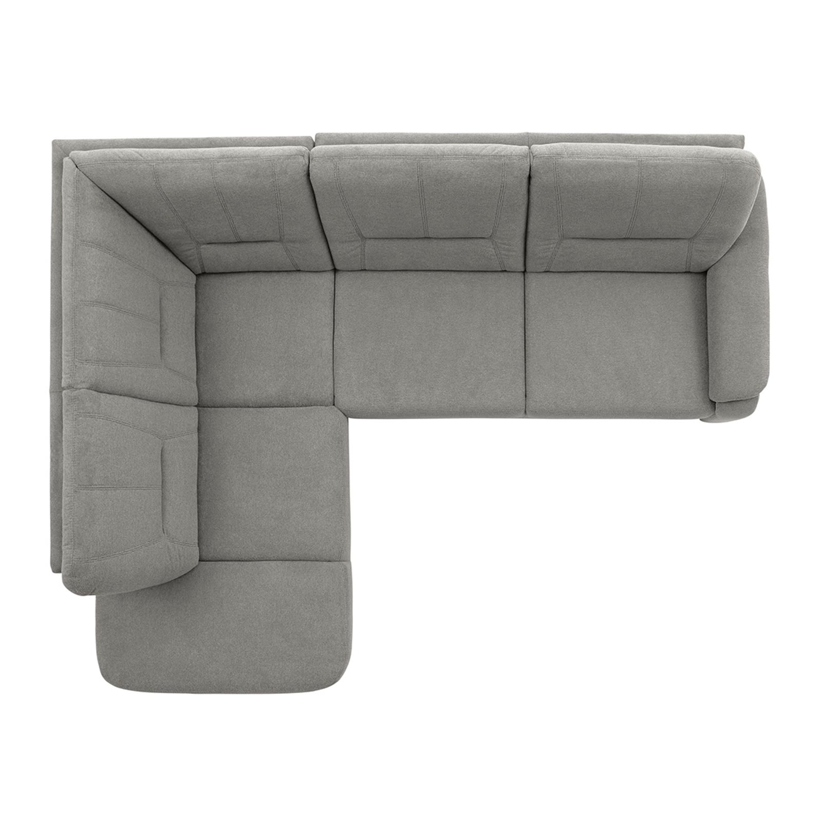 polsterpower Ecksofa - Belle silver - Basismodell - Ottomane links