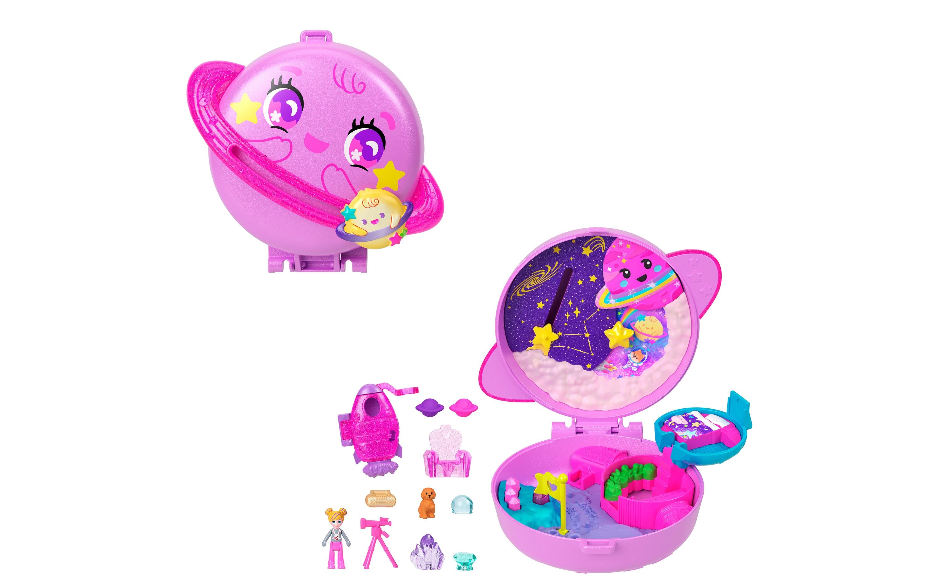 Spielset Babyplanet SchatulleSpielzeug-Set mit 1 Minipuppe und Hündchen, Reisespielzeug mit passendem Zubehör