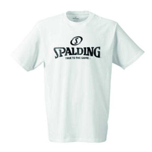 Camiseta branca com o logotipo da Spalding