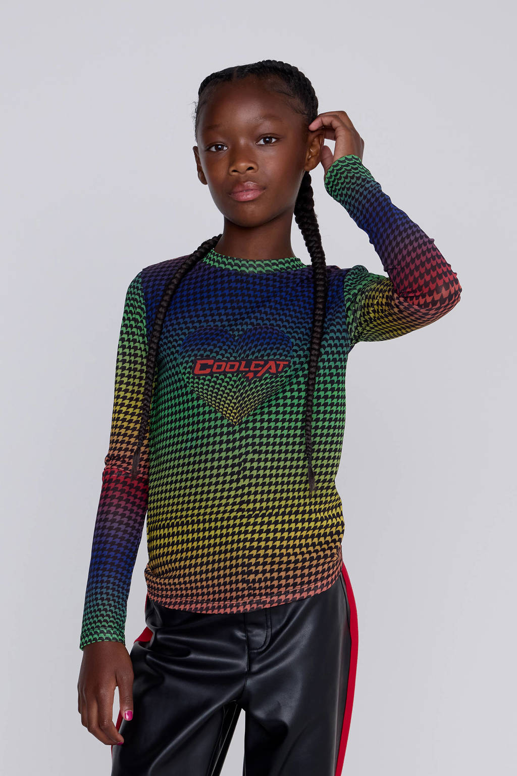 Coolcat Longsleeve Rainbow Mesh Top