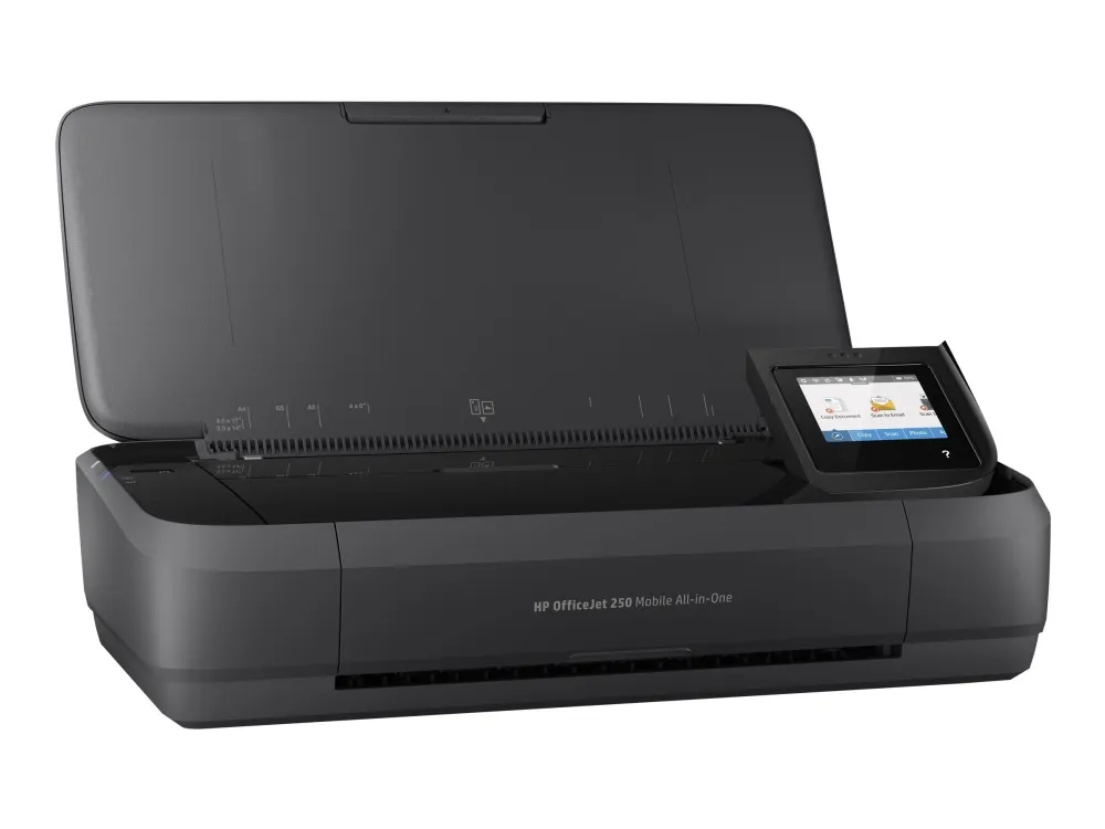 HP Officejet 250 Mobile All-in-One - Multifunktionsprinter - farve - blækprinter - Legal (216 x 356 mm) (original) - A4/Legal (medie) - op til 8 spm (kopiering) - op til 10 spm (udskriver) - 50 ark - USB 2.0, USB vært, Wi-Fi