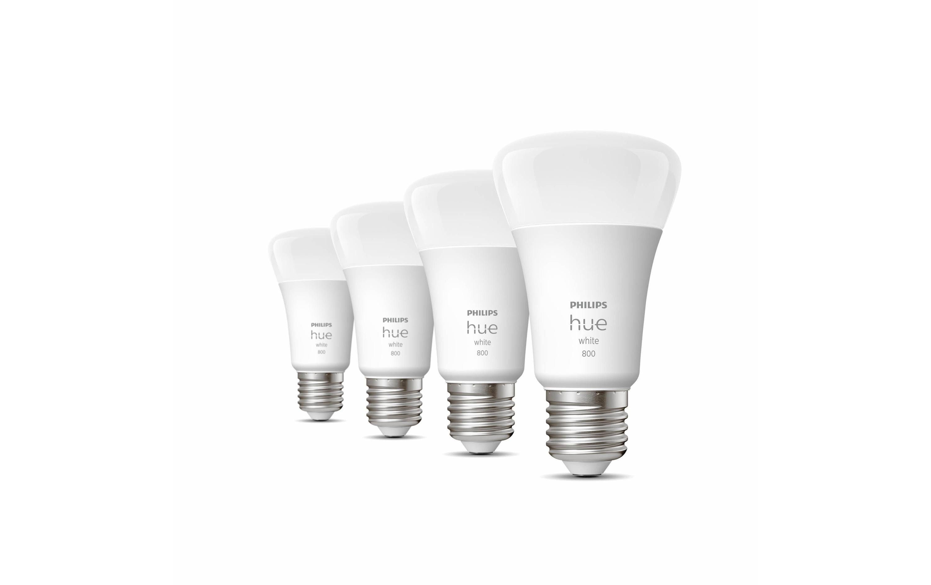 Leuchtmittel White E27 Viererpack 4 x 800 lmPer Bluetooth steuerbares Hue E27-Leuchtmittel