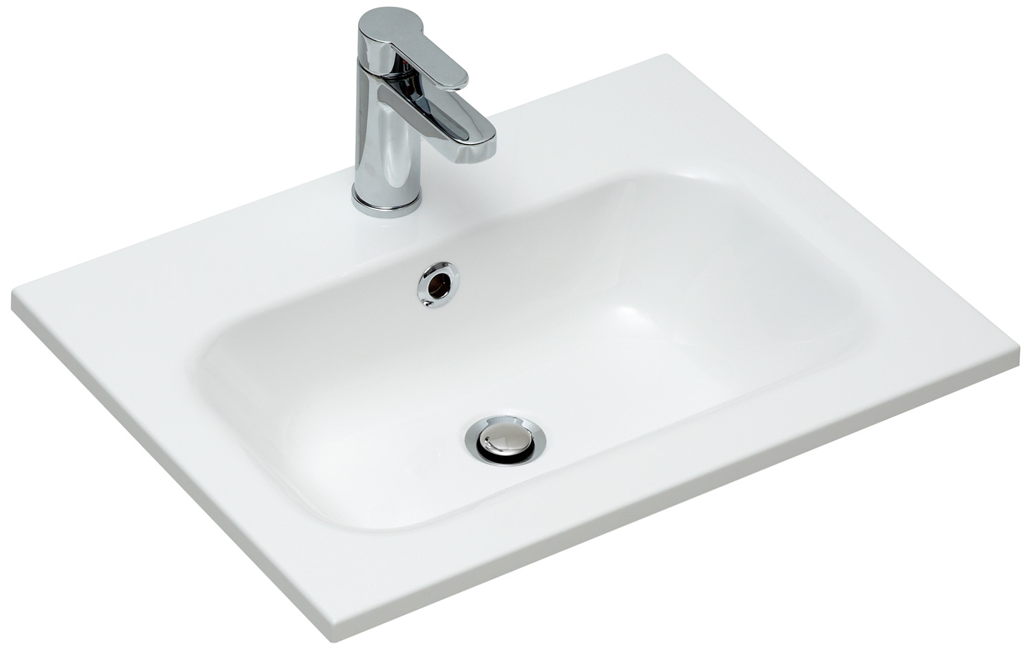 Saniclear Essen mineraal marmeren wastafel 60cm met kraangat