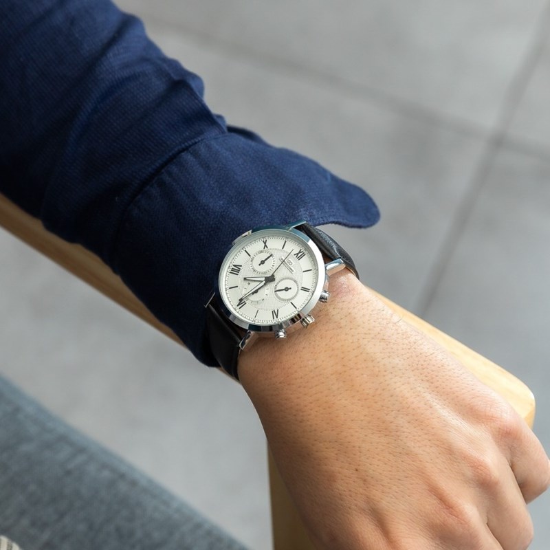 Montre Homme GIORGIO bracelet Cuir Noir