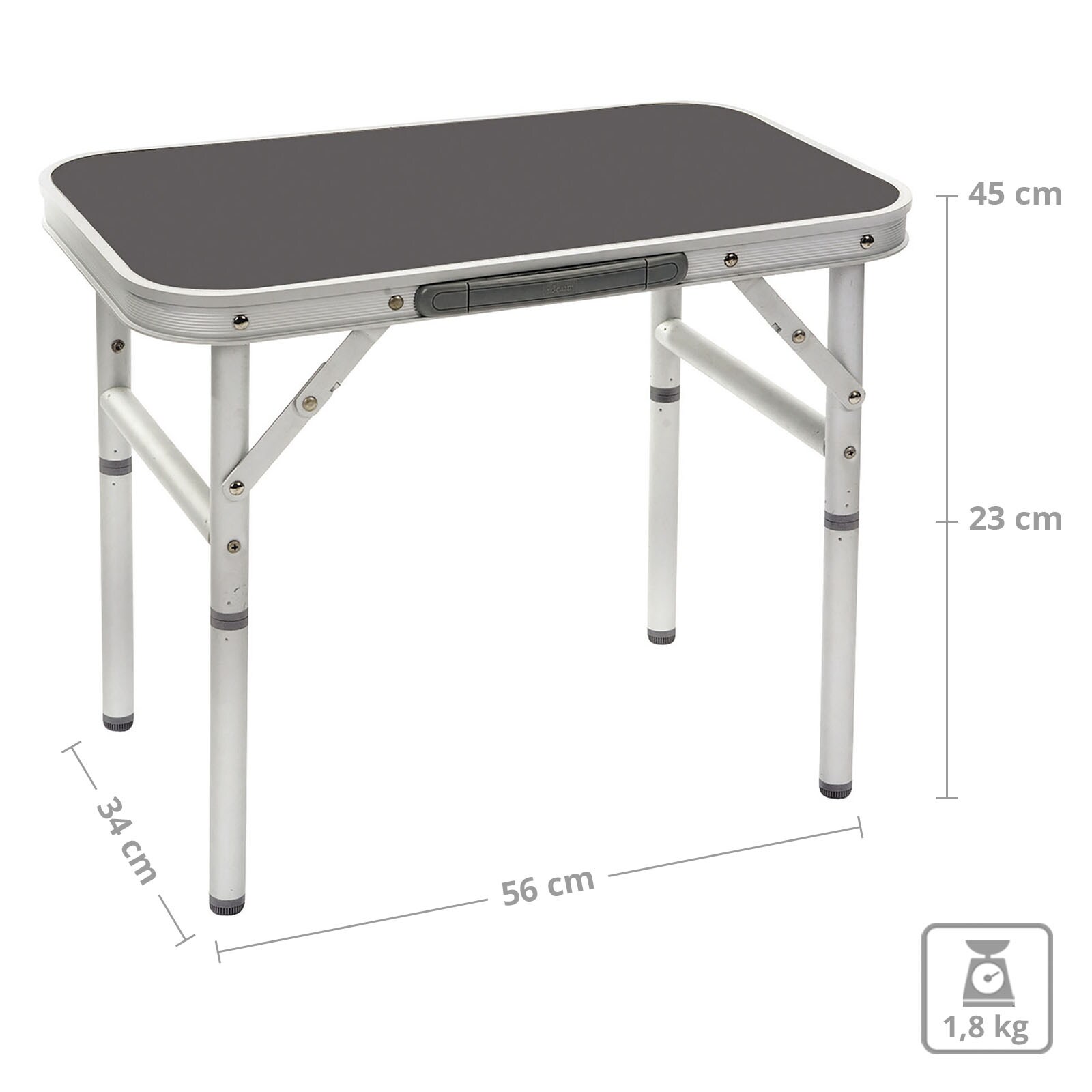 BO-CAMP Alu Mini Campingtisch Beistelltisch Klapptisch Koffertisch Garten 2Höhen