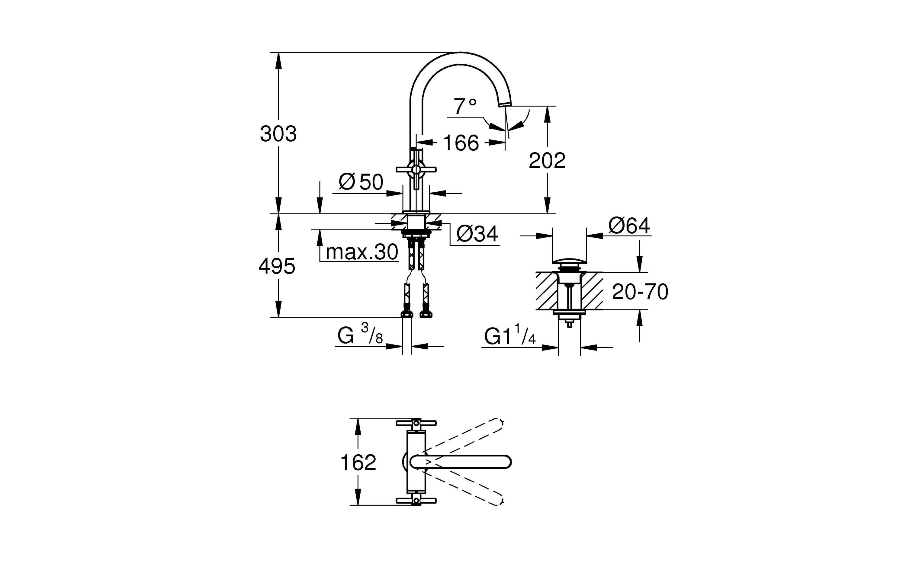 Lavaboarmatur Atrio L-Size 1/2