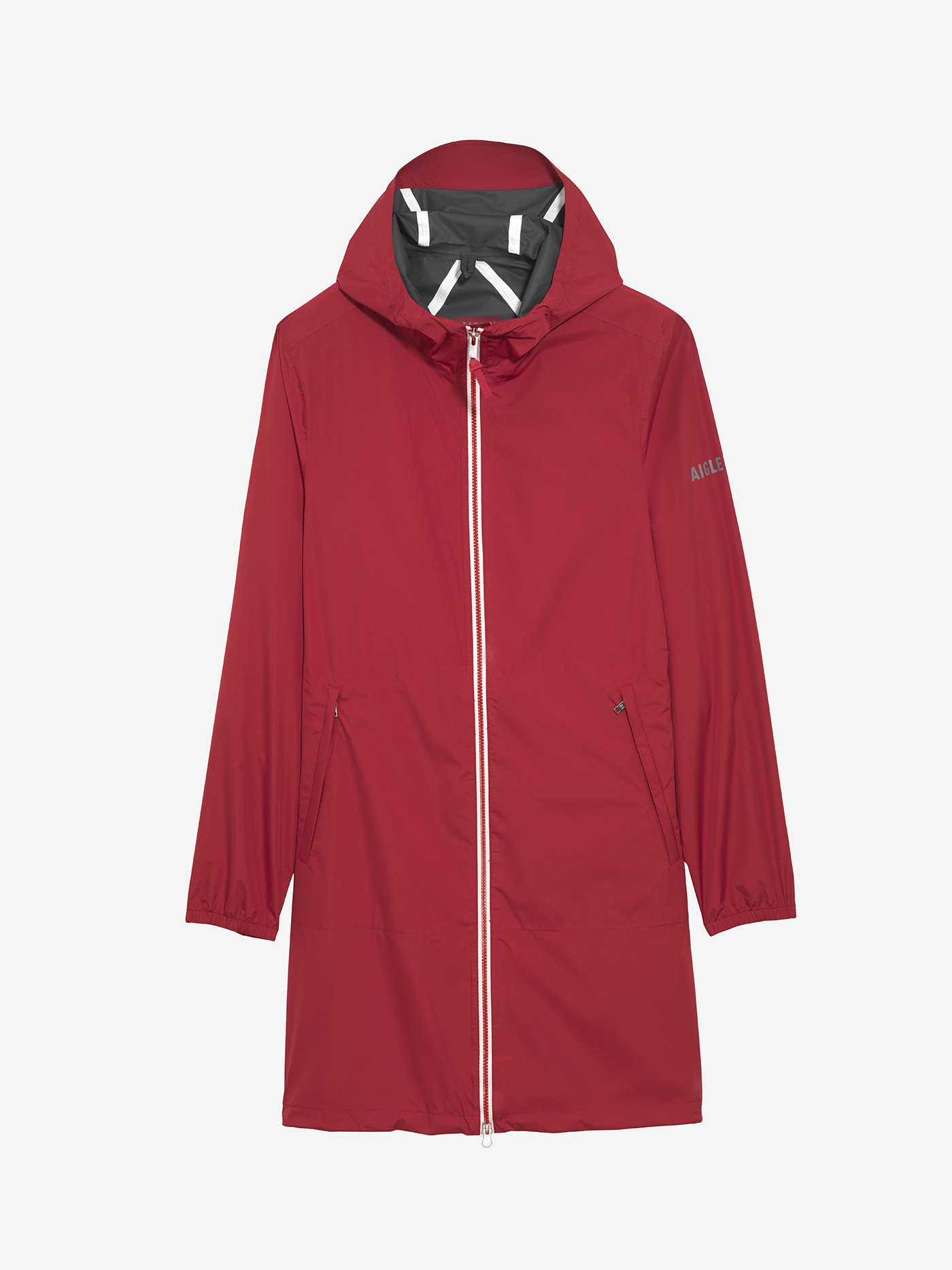 Rainpack 90 : Imperméable mixte coupe-vent MTD , long et pliable GRENAT