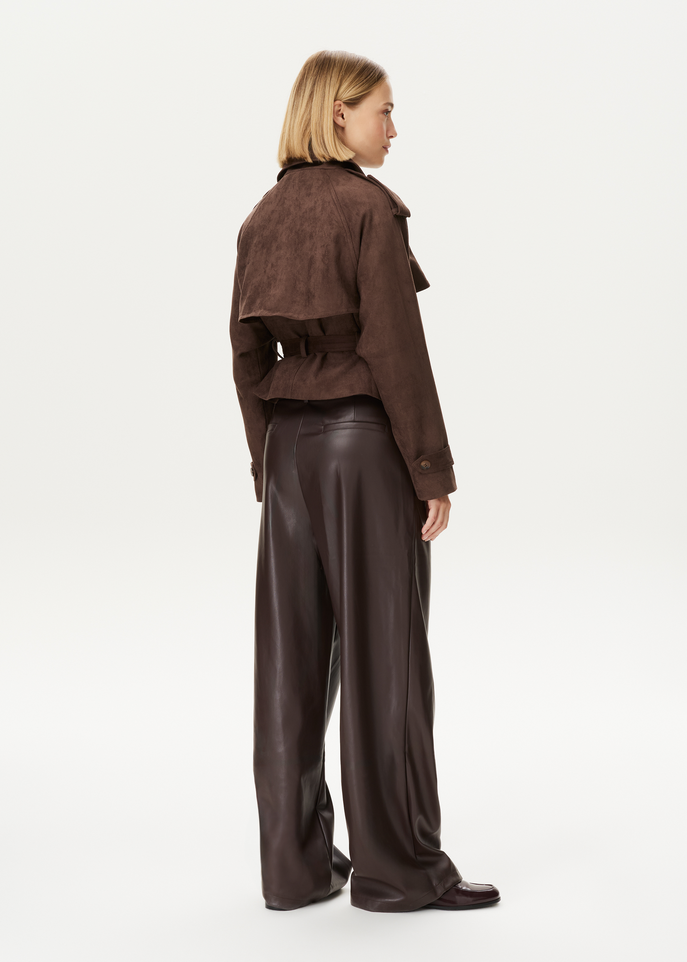 Suedine trenchcoat