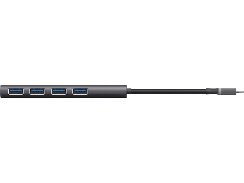 Trust Halyx USB-C zu USB-A Gen1 Hub 4Port Eleganter USB-Hub aus Aluminium