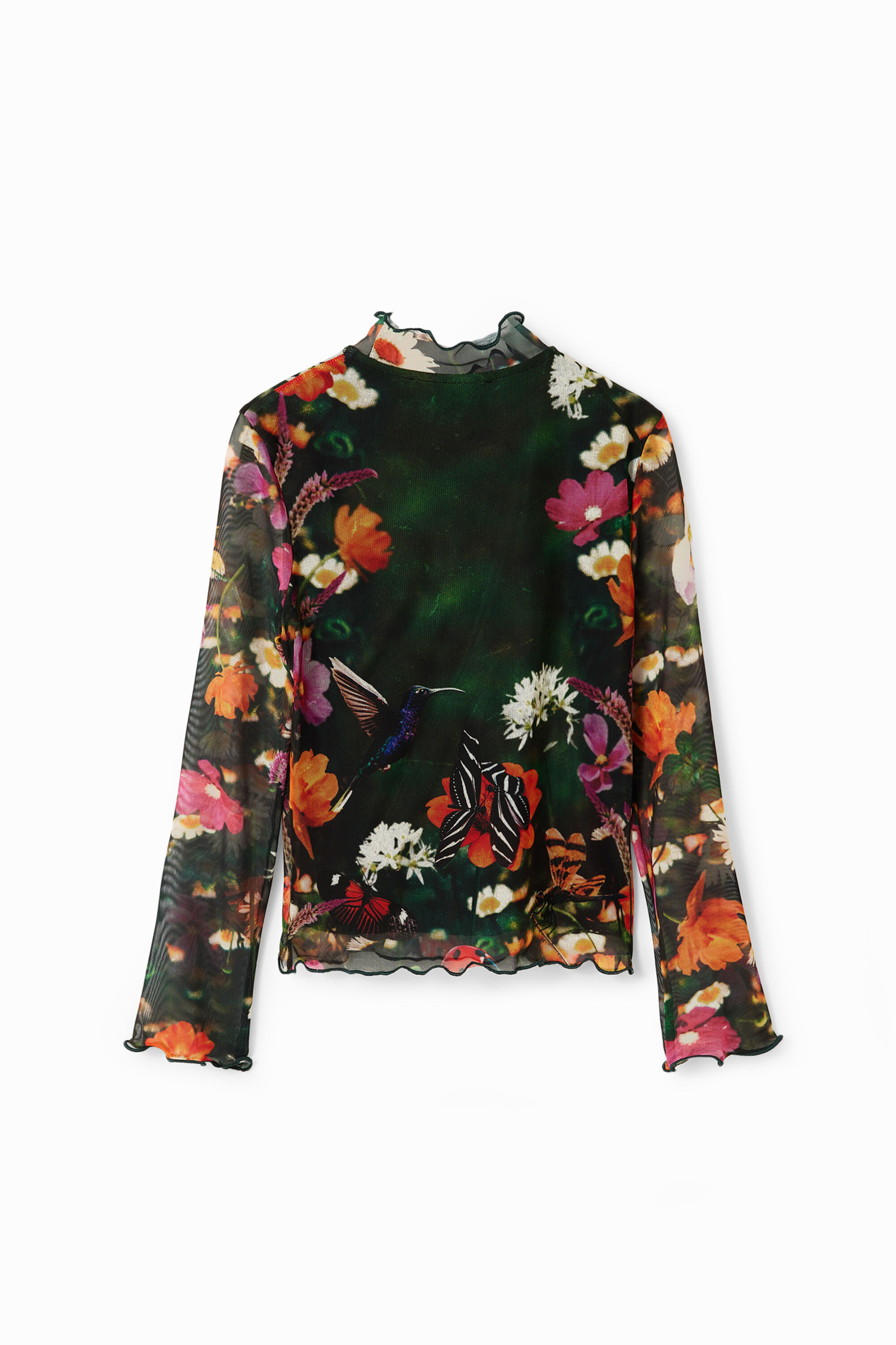 Camiseta de tule floral