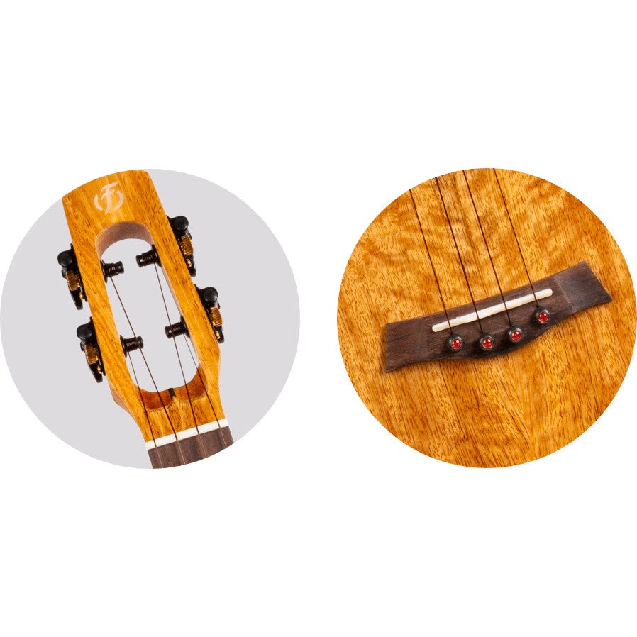 Flight Royal Series Fireball EQ-A Tenor elektrisch-akoestische tenor ukelele met gigbag