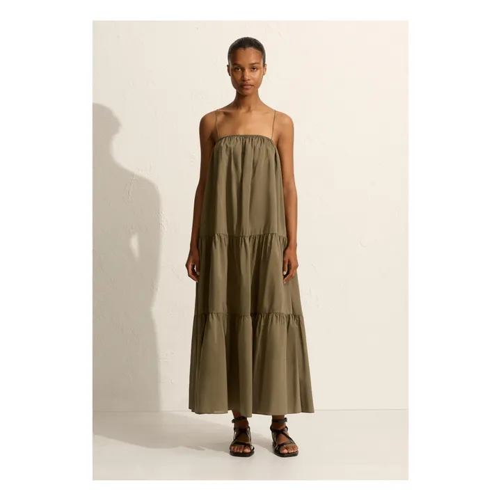 Matteau Robe Voluminous Tiered | Vert olive