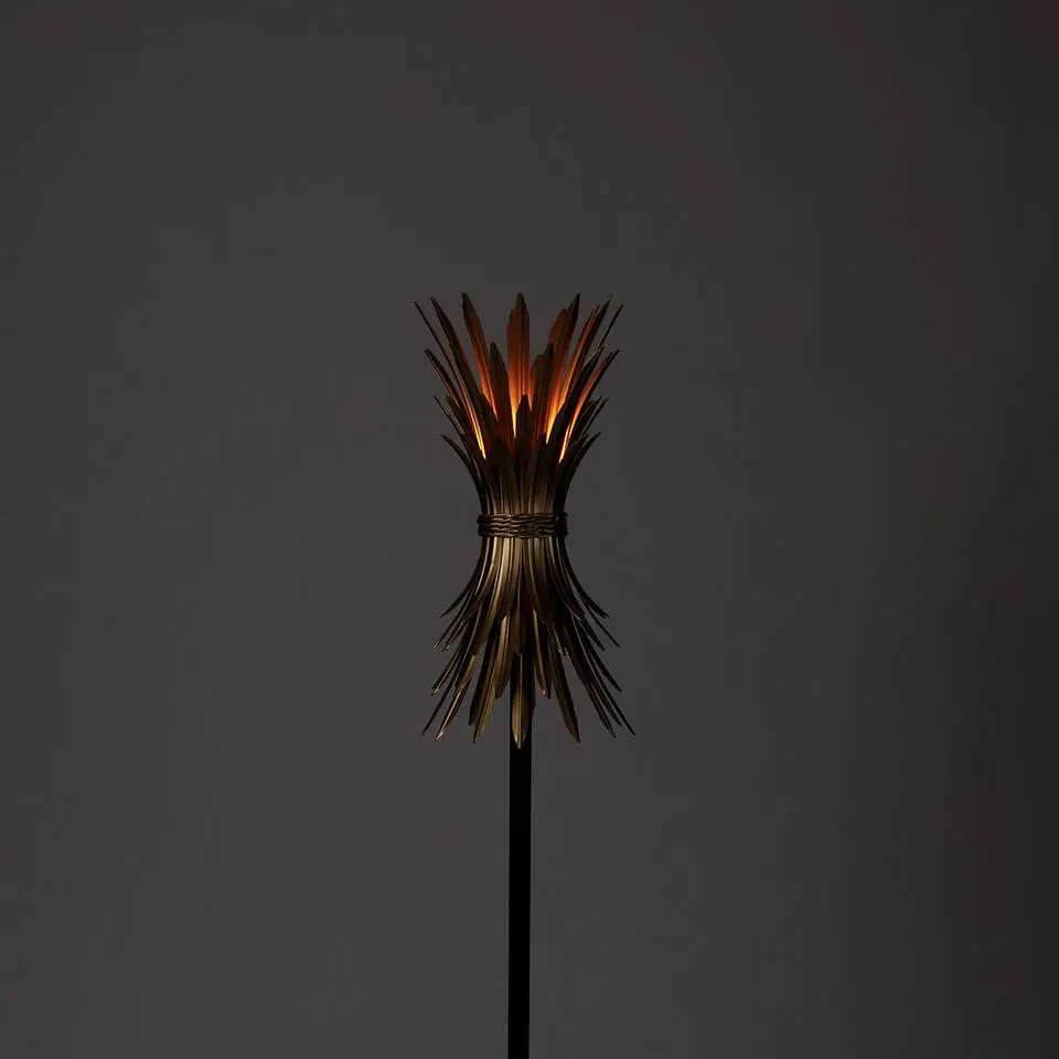 Qazqa vloerlampen wesley goudkleurig e27