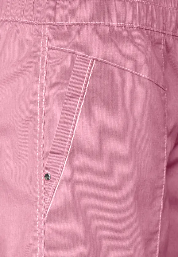 Gestreifte Loose Fit Bermuda - nu pink
