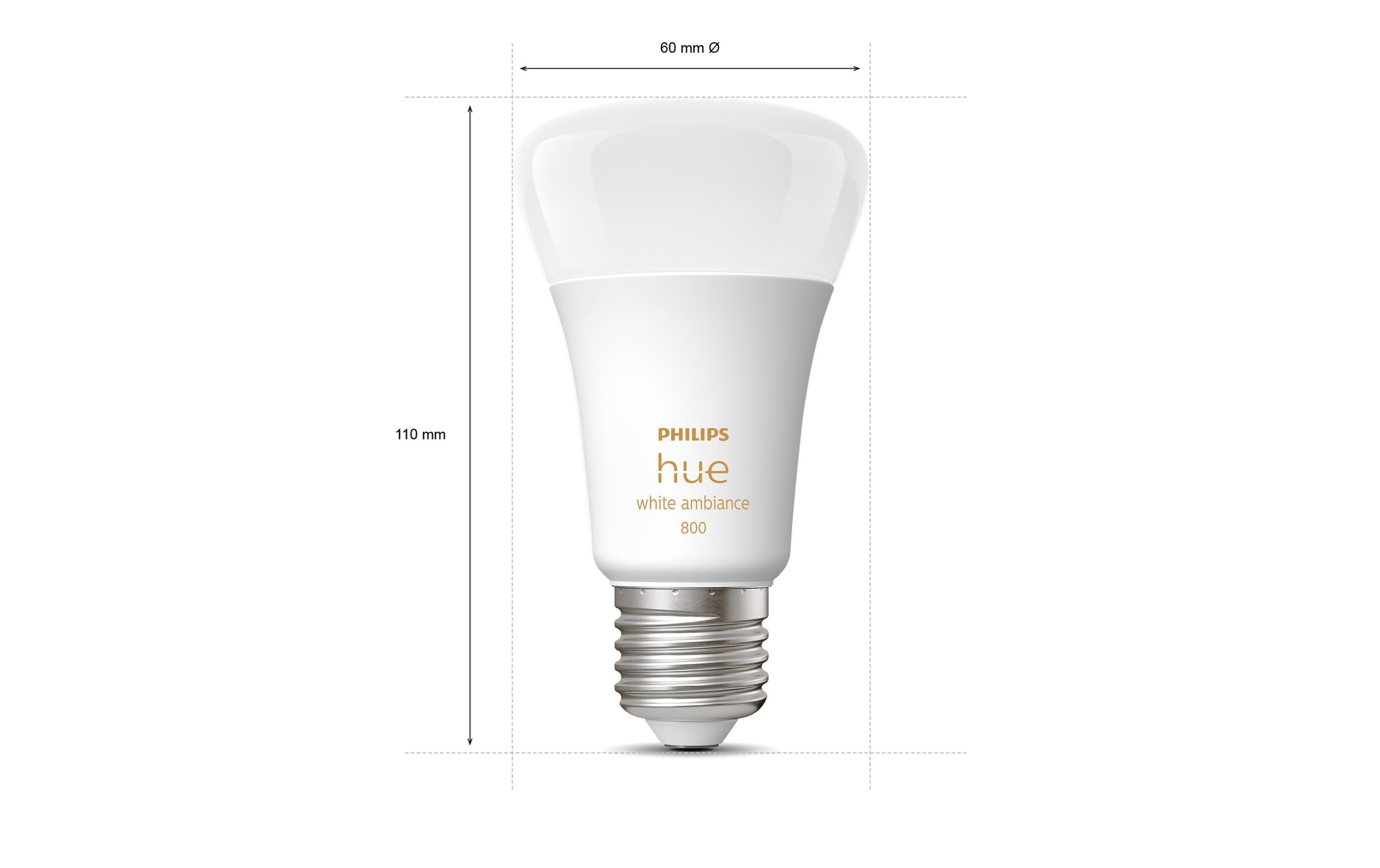 Leuchtmittel White Ambiance E27 Viererpack 4 x 570 lmPer Bluetooth steuerbares Hue E27-Leuchtmittel