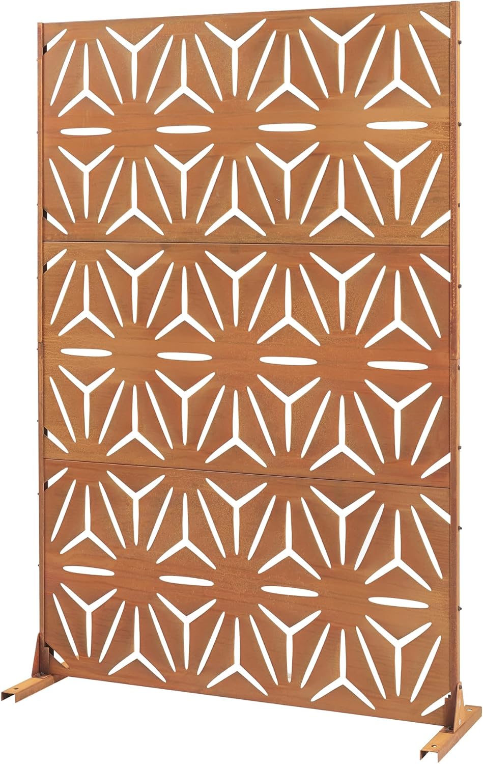 casa.pro Trennwand Kilsturd Raumteiler 180 x 120 cm Sichtschutz Outdoor Indoor Raumtrenner Terrasse Balkon Cortenstahl Paravent Edelrost