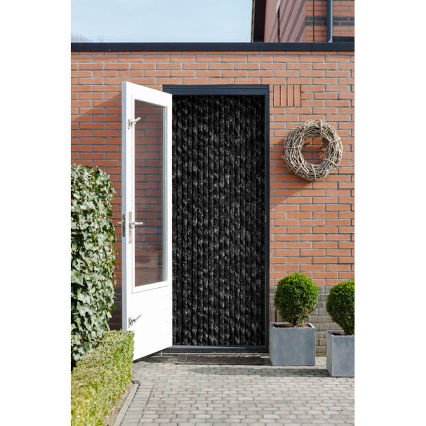 Blokker kattenstaartgordijn - 90 x 210 cm - zwart
