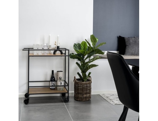 HOUSE NORDIC - Chariot de bar avery 68x40x59 cm naturel et noir