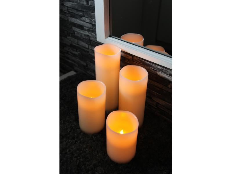Star Trading LED-Kerze Big Ø 10 x 15 cm, Beige Kerze aus Echtwachs mit LED Licht