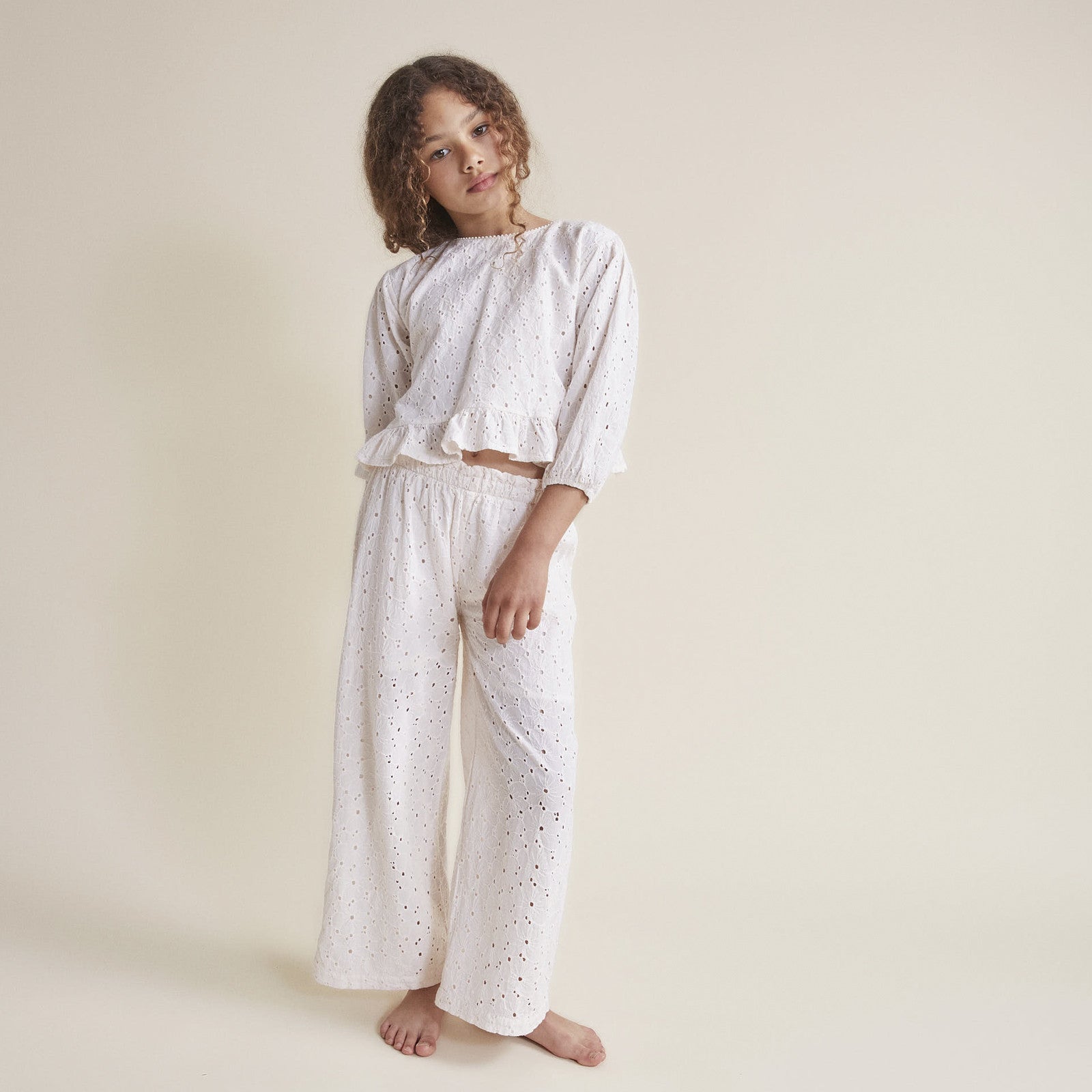 Bluse Embroidery Ivory