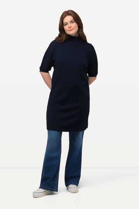 Longshirt, Eggshape, Rollkragen, Halbarm, Biobaumwolle