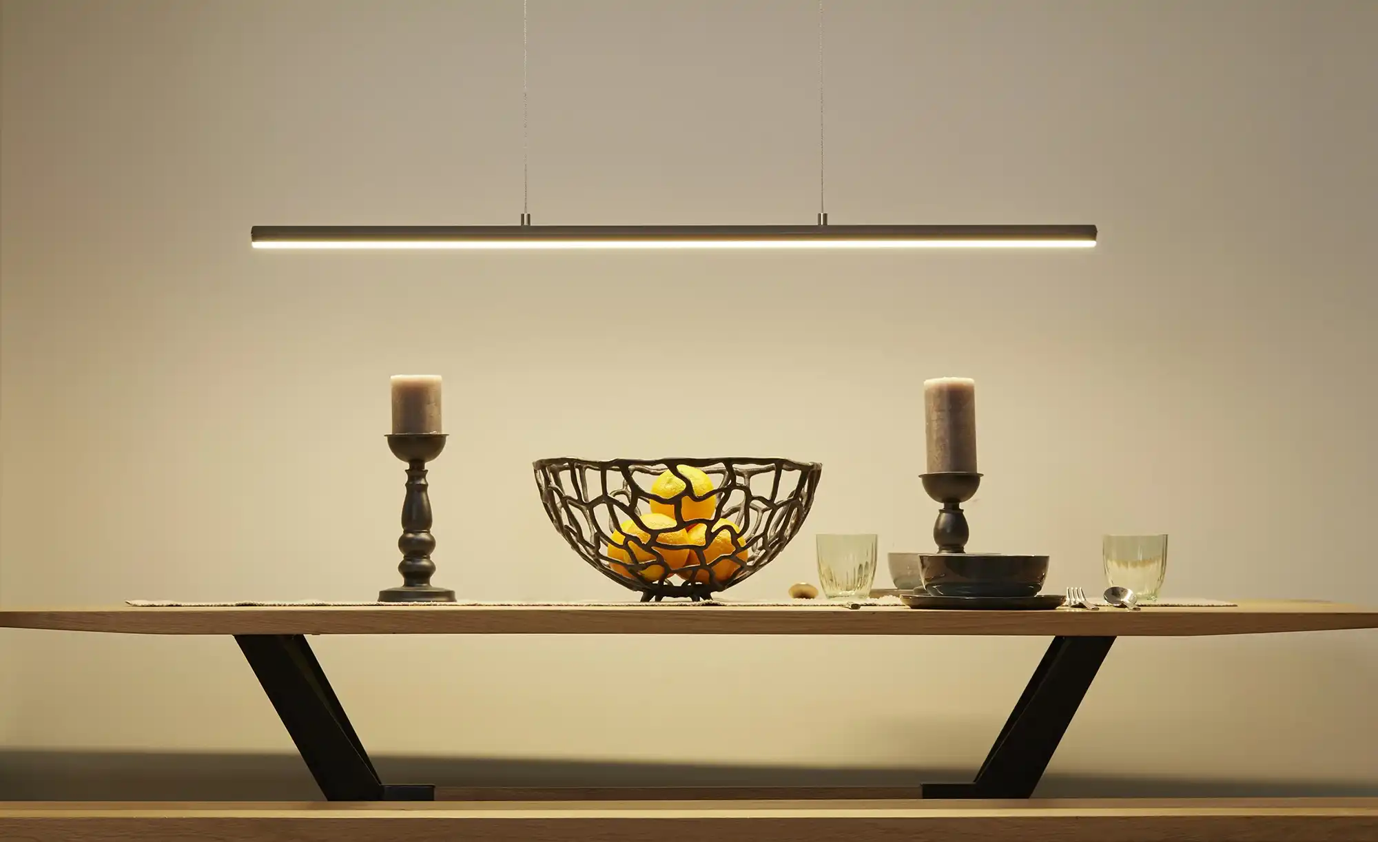 Fischer-Honsel LED-Pendelleuchte, schwarz mit Dimmer