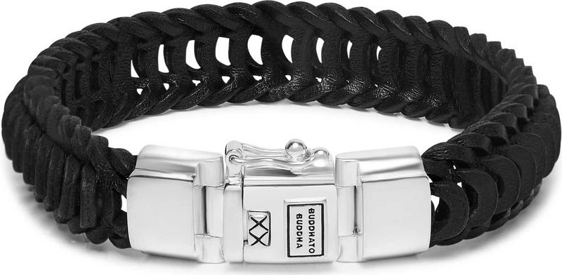 BUDDHA TO BUDDHA - Buddha 122BL - Lars Black Leather - Armband