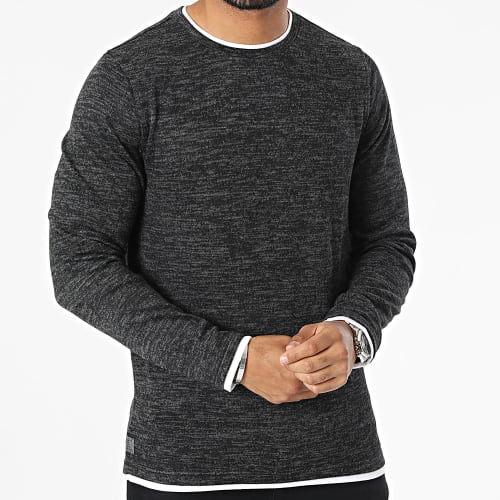Tee Shirt Manches Longues Monan Gris Antracite Chiné