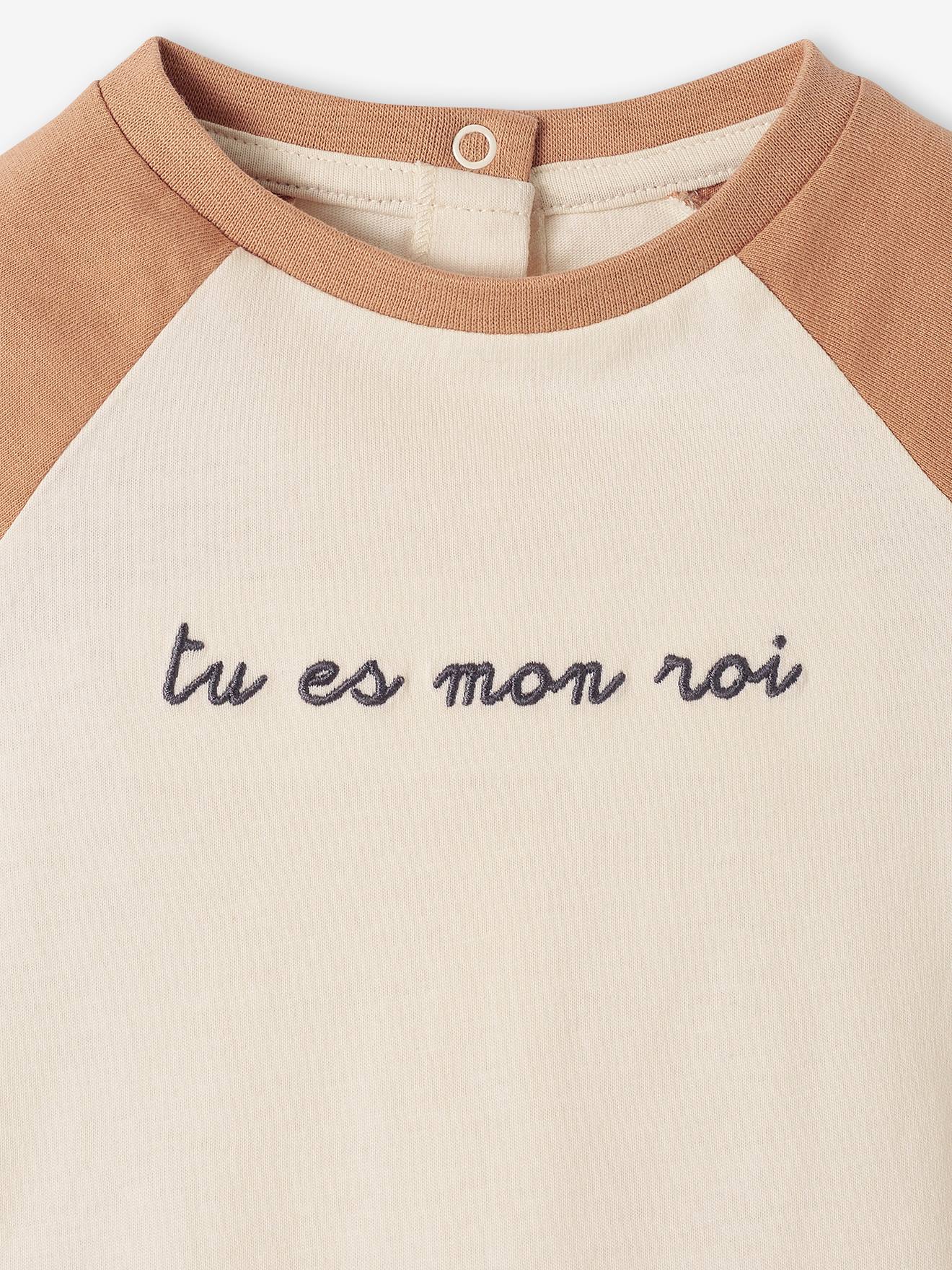 Conjunto para bebê: camiseta personalizável + calça de fleece com estampa de doces