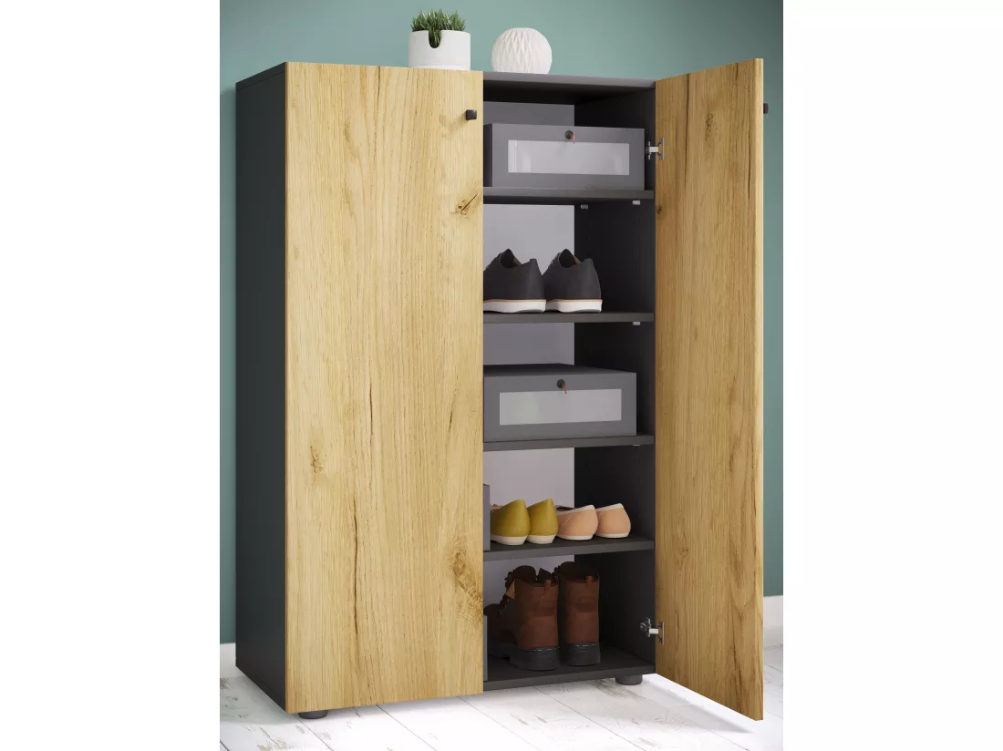 XL Bois Grande armoire à chaussures Lona 5