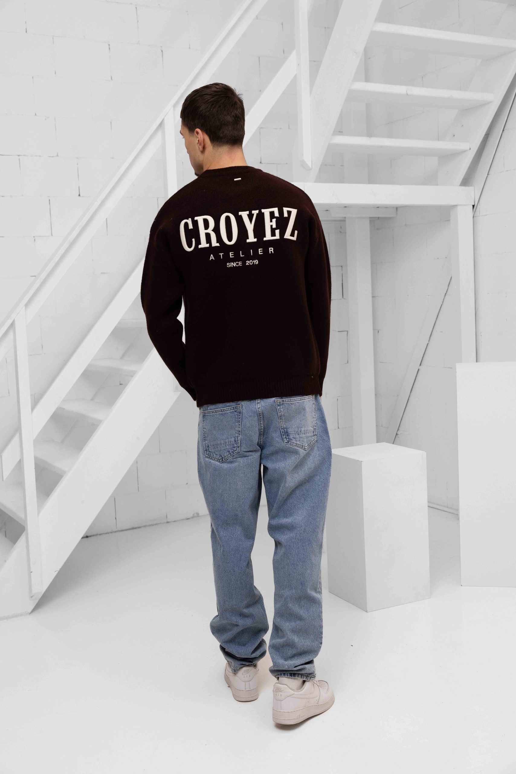 Croyez Gallery Knit Sweater Heren Donkerrood