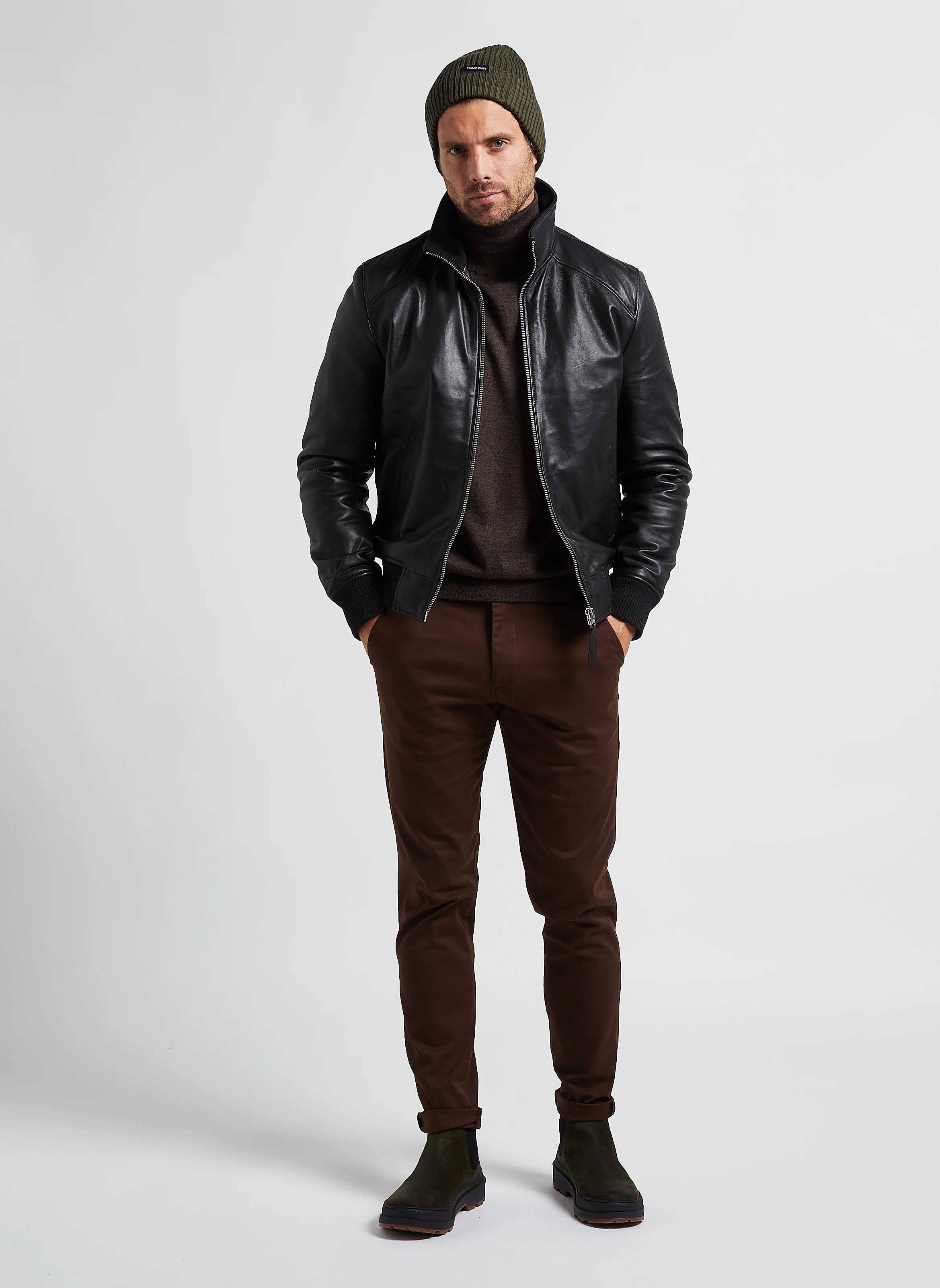 Chino slim en coton| Marron