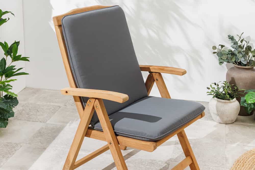 Outdoor Sitzkissen COMFORT LINE 50x100cm anthrazit für Niedriglehner-Stuhl Polsterauflage