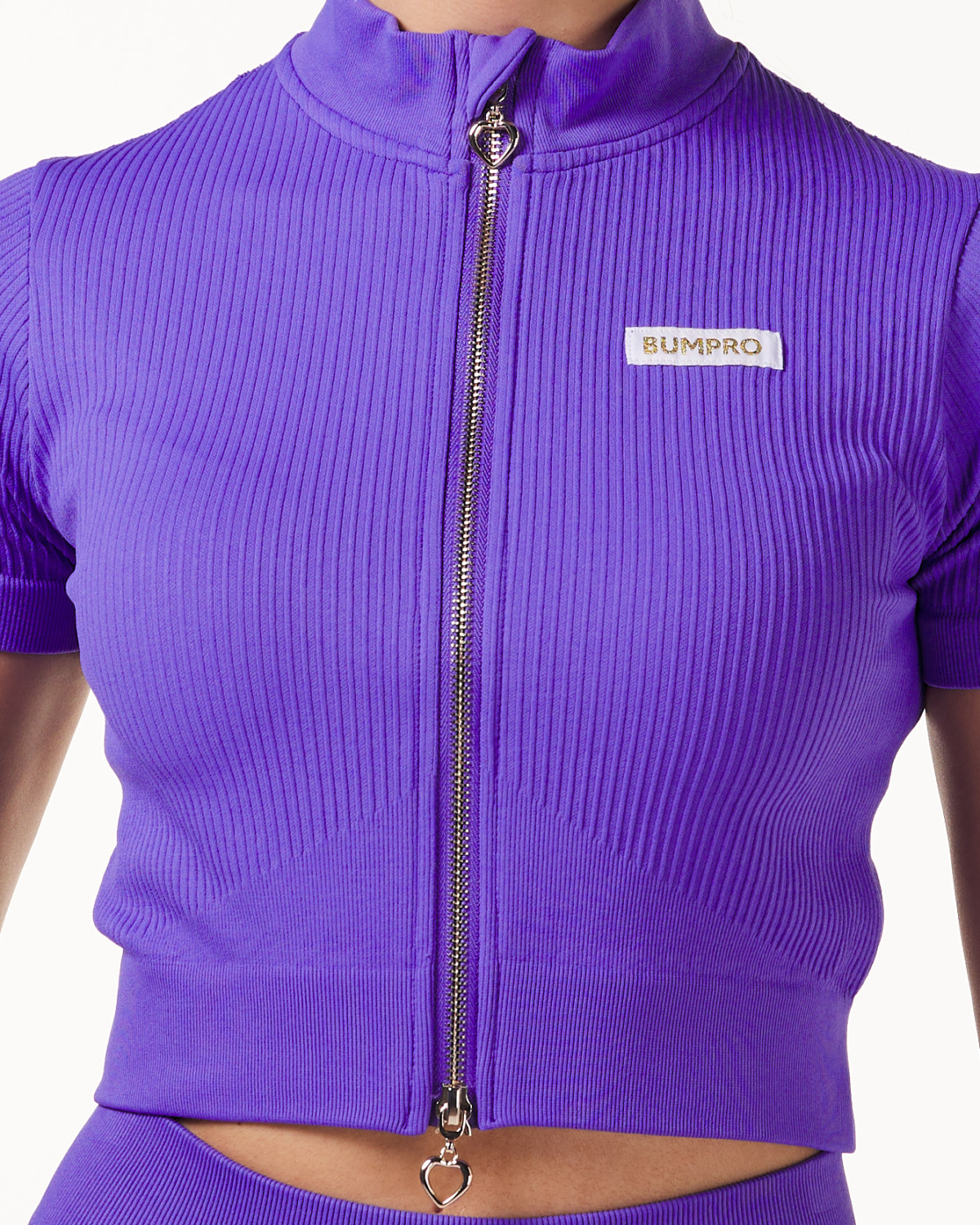 Bumpro Perfect Wide Rib Zip Tee Purple Bell-flower