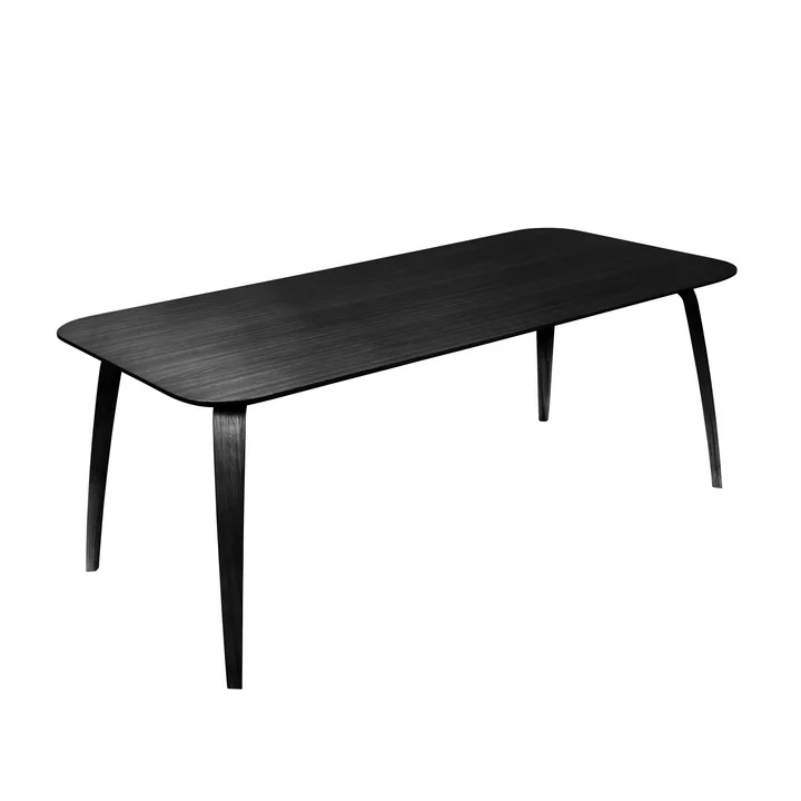 Gubi - Esstisch, rechteckig / 100 x 200 cm, Esche schwarz gebeizt