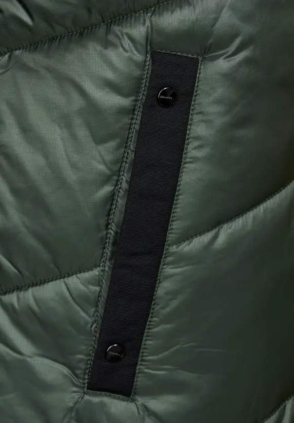 Materialmix Wintermantel - dark verdant green
