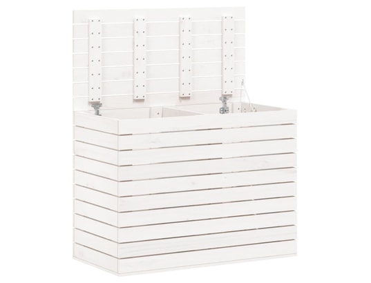 VIDAXL - Panier à linge blanc 88,5x44x66 cm bois massif de pin