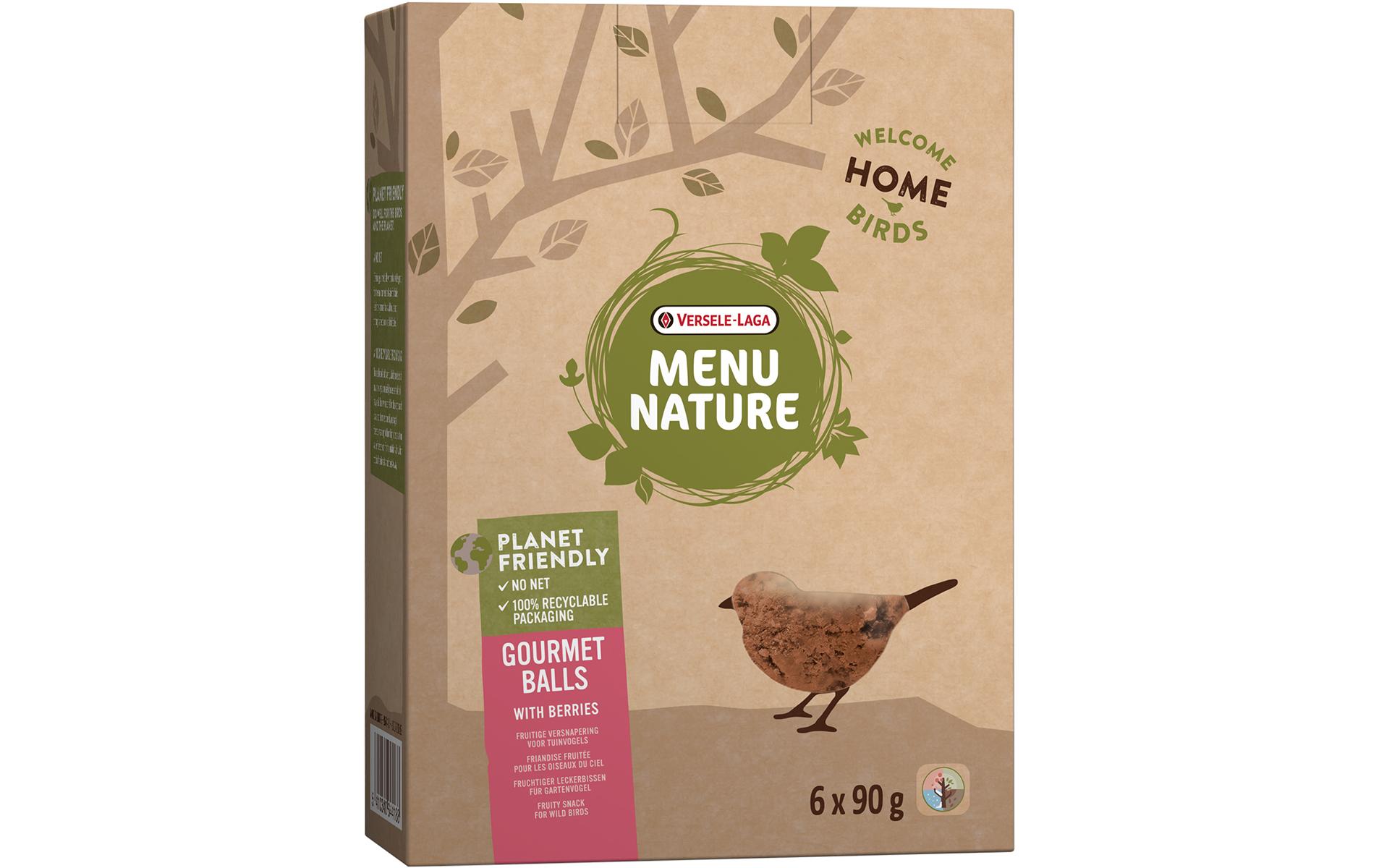 Wintervogelfutter Menu Nature Gourmet Balls Beeren, 6 Stk.Fruchtiger Snack für Gartenvögel