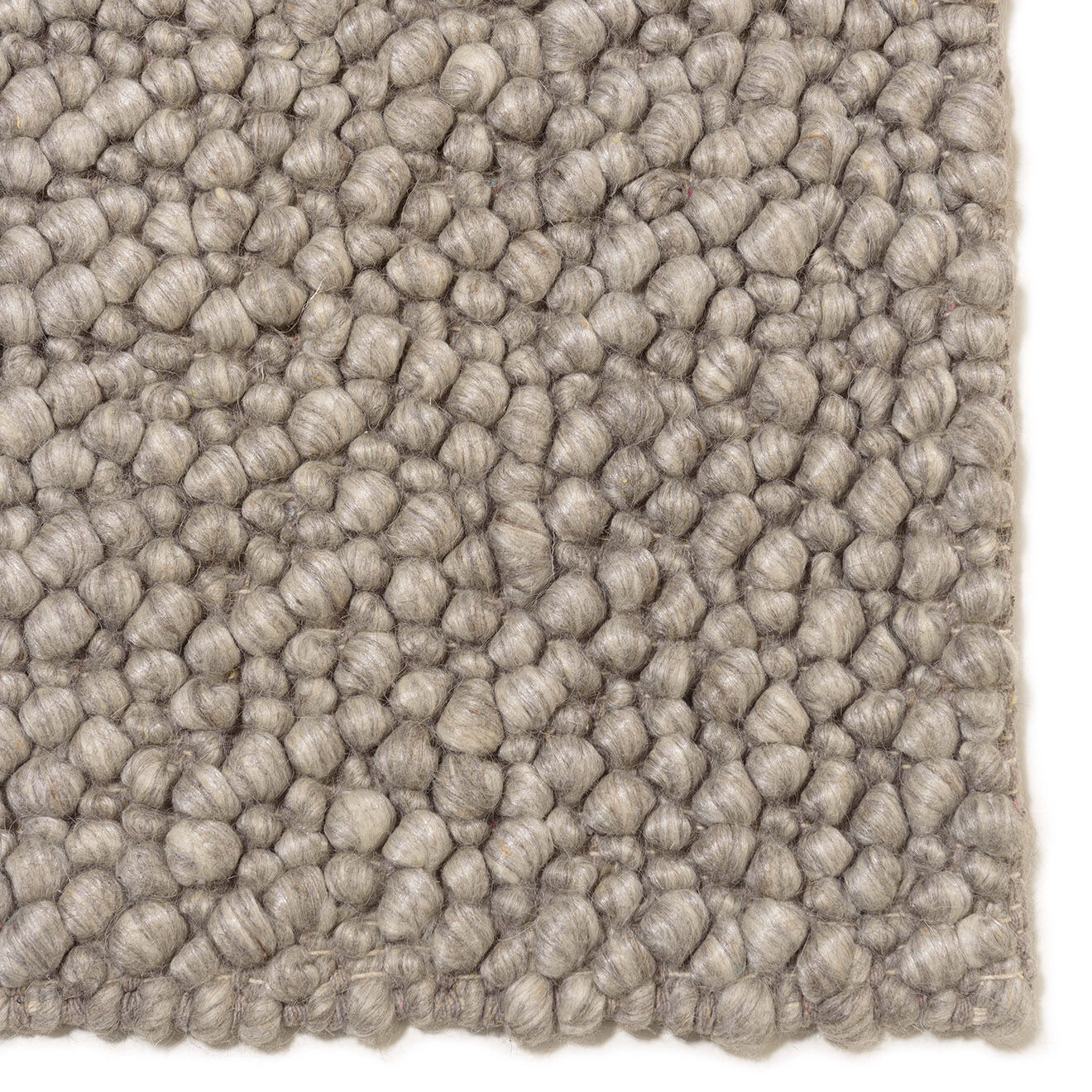 Macabane Tapis rectangulaire en Laine bouclée Quentin taupe - 230x160 cm