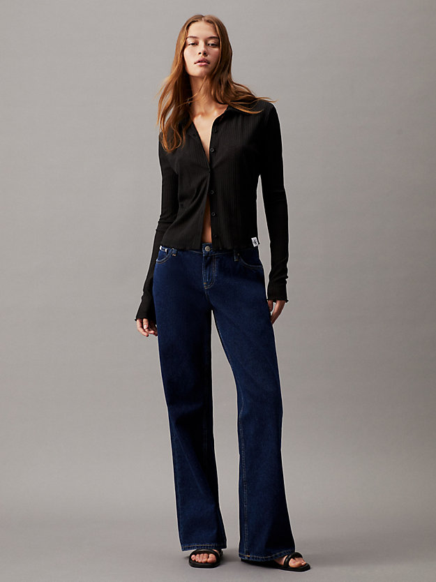 Camisa justa canelada transparente