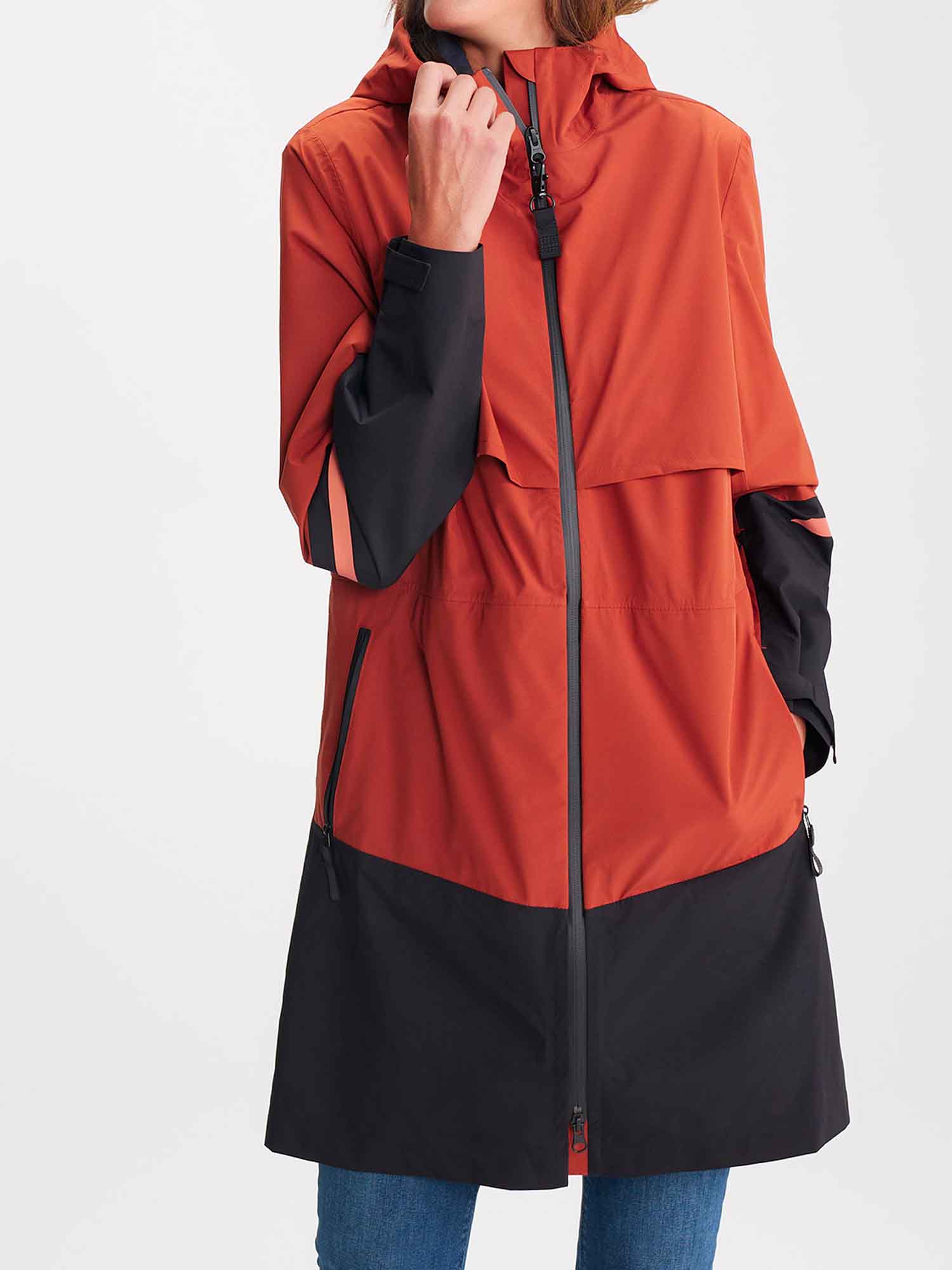 Veste Longue Femme Imperméable Rouge